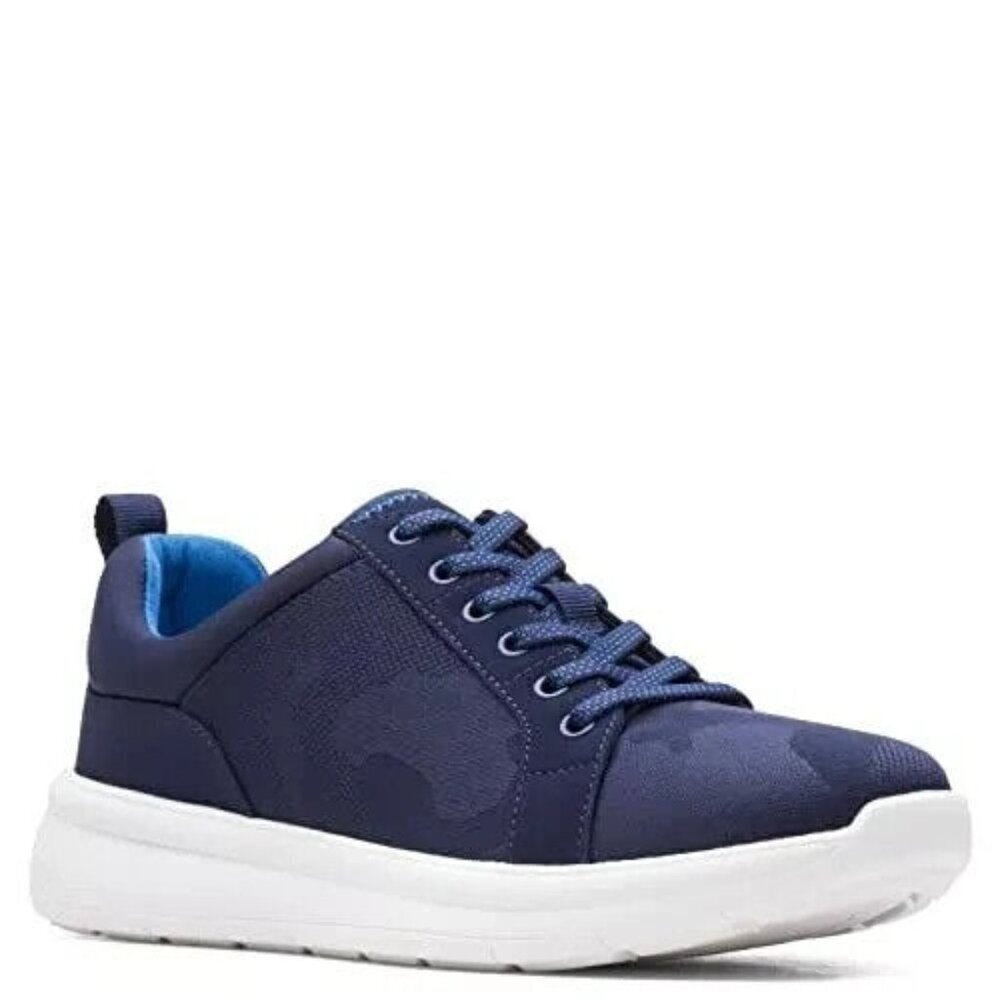 Clarks Women's 6.5 N Ezera Lace Sneaker,‎ Dark Navy NEW Camo Tie